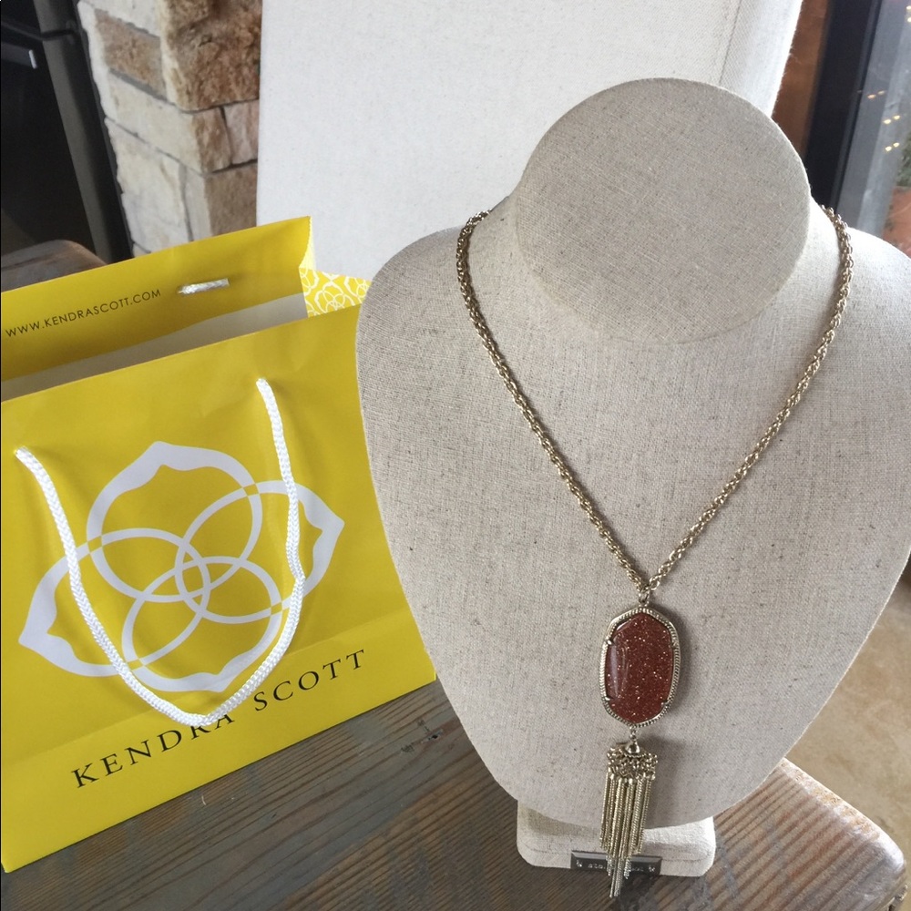 Kendra Scott Rayne necklace in RARE gold stone